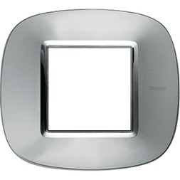 Рамка Bticino Axolute Овал Зеркальный алюминий 2-модульная HB4802XC