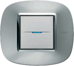 Рамка Bticino Axolute Овал Зеркальный алюминий 2-модульная HB4802XC