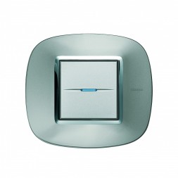 Рамка Bticino Axolute Овал Зеркальный алюминий 2-модульная HB4802XC