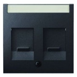 Центральная панель Berker R.1 Berker Q.1 антрацит с эффектом бархата, с заслонками от пыли и полем для надписи 11816086