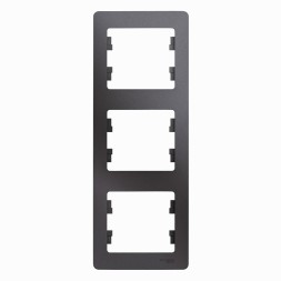 Рамка Schneider Electric Glossa Графит 3 поста вертикальная GSL001307