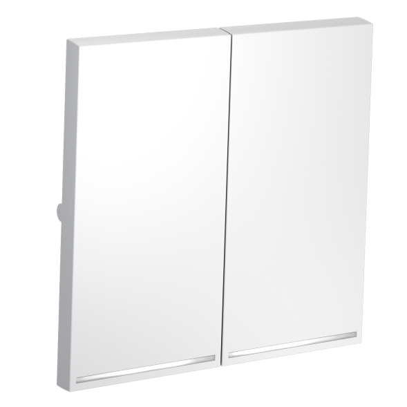 Клавиши для выключателя/переключателя двухклавишного с подсветкой, S70 (белый матовый)