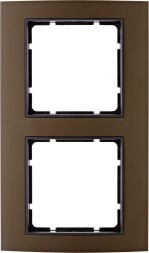 Рамка Berker B.3 Коричневый / Антрацит 2 поста вертикальная 10123001