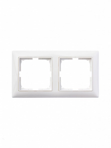 Рамка ABB с декоративной накладкой Basic 55 Альпийский белый 2 поста 2CKA001725A1480 2512-94-507