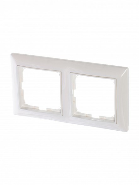 Рамка ABB с декоративной накладкой Basic 55 Альпийский белый 2 поста 2CKA001725A1480 2512-94-507