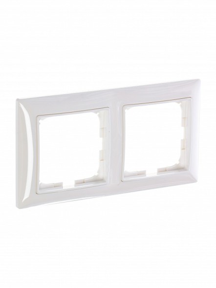Рамка ABB с декоративной накладкой Basic 55 Альпийский белый 2 поста 2CKA001725A1480 2512-94-507