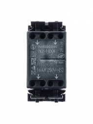 Механизм переключателя ABB Zenit серебристый одноклавишного проходного с клавишей 1 модуль 2CLA211000N1301 N2110 PL