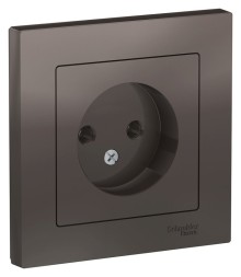 Розетка Schneider Electric Atlasdesign Мокко без заземления, 16А, в сборе ATN000640