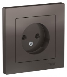Розетка Schneider Electric Atlasdesign Мокко без заземления, 16А, в сборе ATN000640