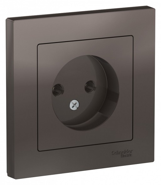 Розетка Schneider Electric Atlasdesign Мокко без заземления, 16А, в сборе ATN000640