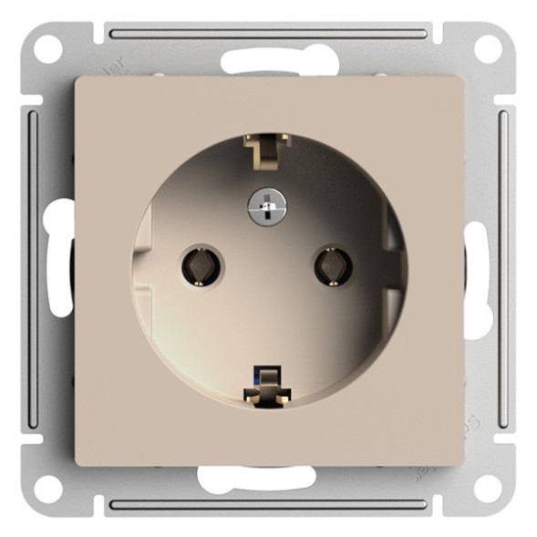 РОЗЕТКА с заземлением, 16А, механизм, быстрозажим. клем., ПЕСОЧНЫЙ Schneider Electric Art Gallery GAL001243S