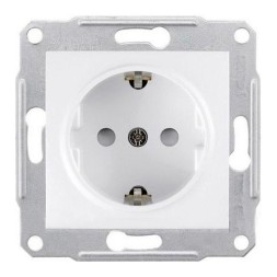 Розетка Schneider Electric Sedna белый с\з с\ш SDN3000121