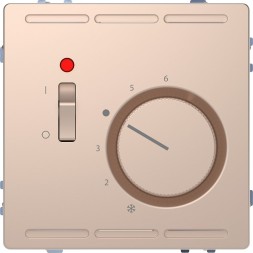 Терморегулятор Merten D-Life шампань с центр. пл. с выкл.230В, MTN5760-6051