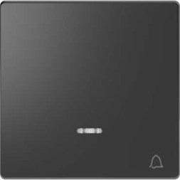 Клавиша Merten D-Life антрацит с линзой для led модуля, символ звонок MTN3325-6034