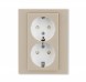 Розетка двойная ABB Levit кофе макиато / белый с заземлением со шторками 16А 2CHH223457C6018 5522H-C03457 18W