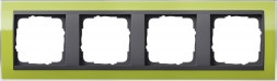 Рамка Gira Event Clear Зеленый / Черный 4 поста 0214748