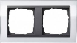 Рамка Gira Event Clear Белый / Черный 2 поста 0212728