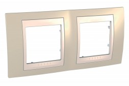 Рамка Schneider Electric Unica Хамелеон песчаный / Бежевый 2 поста MGU6.004.567