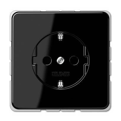 Розетка Jung CD серия Чёрная с заземлением 16А/250В CD1520SW