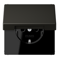 Розетка Jung Les Couleurs® Le Corbusier ombre naturelle 59 SCHUKO® с откидной крышкой и со встроенной повышенной защитой от прикосновения LC1520KIKL4320R