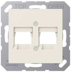 Крышка Jung AS 500 слоновая кость для 2-х модульных разъемов A569-2NWE