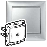 Розетка TV Legrand Valena Алюминий проходная, 14 дБ 770131