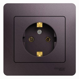 Розетка с заземлением,16А, 250В, в сборе Schneider Electric Glossa Сиреневый туман GSL001442
