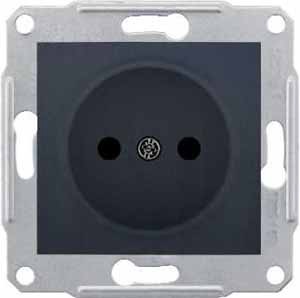 Розетка Schneider Electric Sedna графит без з/к без шторки SDN2900170