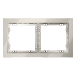 Рамка стеклянная VOLTUM S70 на 2 поста, (кашемир, стекло)