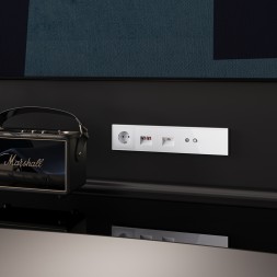 Розетка телевизионная встраиваемая VOLTUM S70 оконечная TV+SAT, (белый глянцевый)