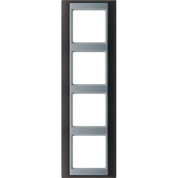 Рамка Jung A Plus Антрацит / Алюминий 4 поста Jung AP584ANTAL