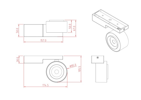 Потолочный светильник Technical C062CL-L12W3K