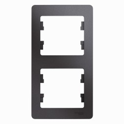 Рамка Schneider Electric Glossa Графит 2 поста вертикальная GSL001306