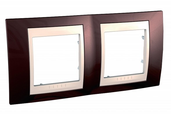 Рамка Schneider Electric Unica Хамелеон терракотовый / Бежевый 2 поста MGU6.004.551
