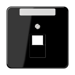 Накладка Jung CD серия Черная 1-ой наклонной ТЛФ/комп розетки с полем для надписи CD569-1NAUASW