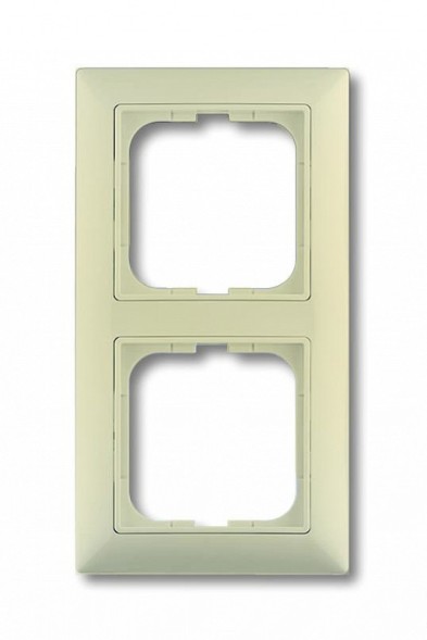 Рамка ABB с декоративной накладкой Basic 55 Слоновая кость 2 поста 2CKA001725A1485 2512-92-507