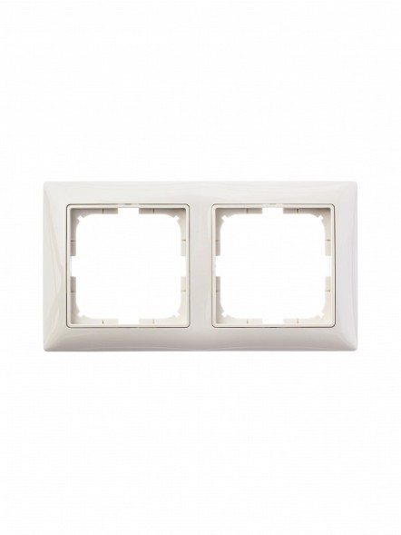 Рамка ABB с декоративной накладкой Basic 55 Слоновая кость 2 поста 2CKA001725A1485 2512-92-507