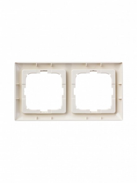 Рамка ABB с декоративной накладкой Basic 55 Слоновая кость 2 поста 2CKA001725A1485 2512-92-507