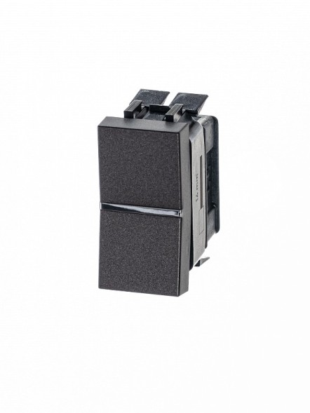 Механизм переключателя ABB Zenit антрацит одноклавишного проходного с клавишей 1 модуль 2CLA211000N1801 N2110 AN