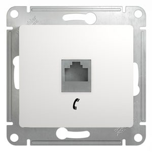 Розетка телефонная RJ11, механизм Schneider Electric Glossa Белый GSL000181T