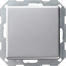 Клавишный выключатель Gira E22 Алюминий с самовозвратом перекрестный вертикальный, с тыльной подсветкой 2851203