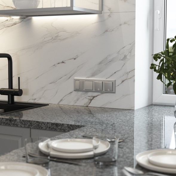 Выключатель одноклавишный (серебряный матовый) Werkel W1110065