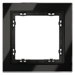 Рамка стеклянная VOLTUM S70 на 1 пост, (черный,стекло)