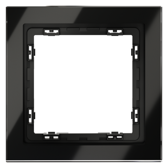 Рамка стеклянная VOLTUM S70 на 1 пост, (черный,стекло)