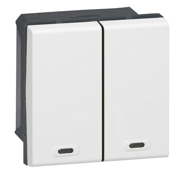 Выключатель Legrand Mosaic 2 Цепи 2мод. 078473