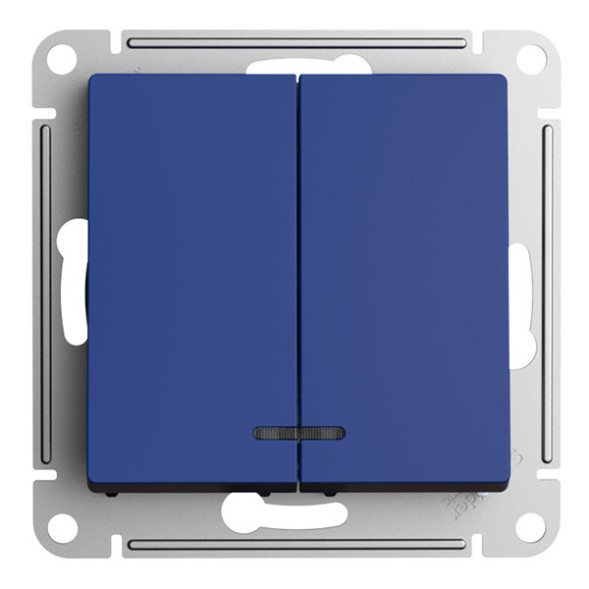 2-клавишный ВЫКЛЮЧАТЕЛЬ с подсветкой, сх.5а, 10АХ, механизм, быстрозажим. клем., АКВАМАРИН Schneider Electric Art Gallery GAL001153S
