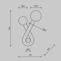 Настенный светильник (бра) Maytoni MOD476WL-02BG