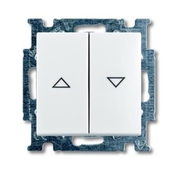 Механизм переключателя ABB Basic 55 альпийский белый двухклавишный 1-полюсного выключателя жалюзи с фиксацией с клавишей 2CKA001012A2140 2006/4 UC-94-507