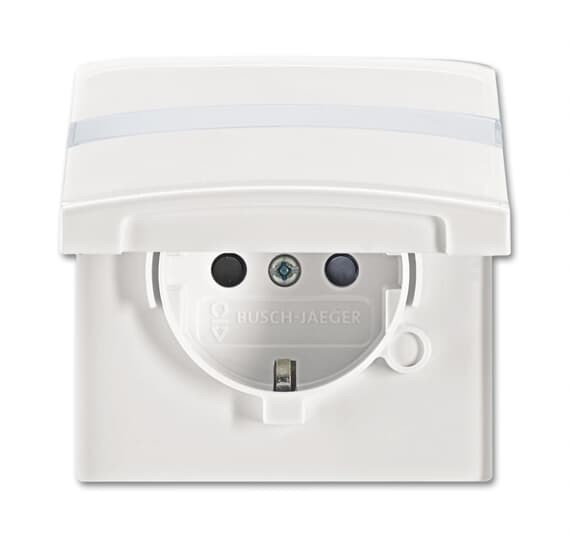 Розетка ABB Allwetter 44 альпийский белый IP44 SCHUKO c полем для надписи с крышкой с защитными шторками уплотнительное кольцо в комплекте 16А 250В 2CKA002064A0301 20 EUGKBN-34-101
