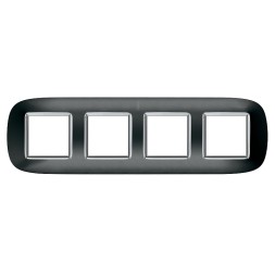 Рамка Bticino Axolute Овал Темный металлик 2+2+2+2 модуля HB4802/4XS